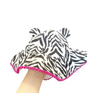 NWT Gymboree Girls Floppy Sunhat Zebra Print with Ears Size 2T to 3T